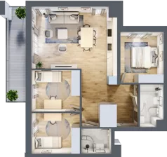 4 pokoje, mieszkanie 80,03 m², piętro 3, oferta nr 31, Nova Radiostacja, Łódź, Śródmieście, ul. Telefoniczna 19 