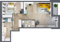 3 pokoje, mieszkanie 68,94 m², piętro 2, oferta nr E/M11, Stara Cegielnia etap II, Mielec, ul. Wojsławska 1