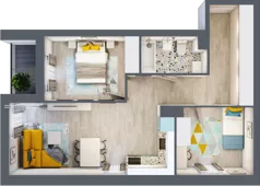 3 pokoje, mieszkanie 57,43 m², piętro 1, oferta nr F/M4, Stara Cegielnia etap II, Mielec, ul. Wojsławska 1