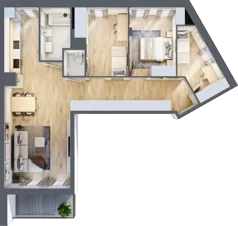 4 pokoje, mieszkanie 82,84 m², piętro 1, oferta nr C/M45/1, Stara Cegielnia etap III, Mielec, ul. Wojsławska 1