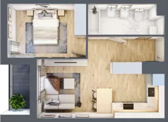 2 pokoje, mieszkanie 40,19 m², piętro 3, oferta nr C/M61/3, Stara Cegielnia etap III, Mielec, ul. Wojsławska 1