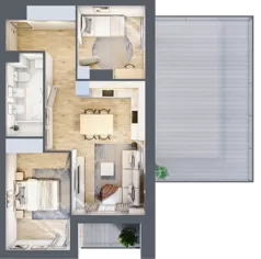 3 pokoje, mieszkanie 54,06 m², piętro 1, oferta nr C/M2/1, Stara Cegielnia etap III, Mielec, ul. Wojsławska 1