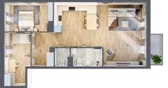 3 pokoje, mieszkanie 69,52 m², piętro 4, oferta nr C/M23/4, Stara Cegielnia etap III, Mielec, ul. Wojsławska 1