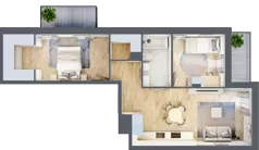 3 pokoje, mieszkanie 53,43 m², piętro 2, oferta nr C/M58/2, Stara Cegielnia etap III, Mielec, ul. Wojsławska 1