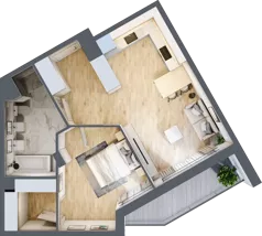 2 pokoje, mieszkanie 48,84 m², piętro 3, oferta nr C/M60/3, Stara Cegielnia etap III, Mielec, ul. Wojsławska 1