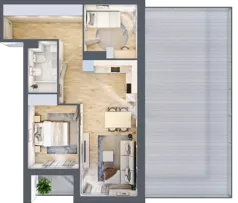 3 pokoje, mieszkanie 57,60 m², piętro 1, oferta nr D/M4/1, Stara Cegielnia etap III, Mielec, ul. Wojsławska 1
