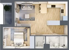 2 pokoje, mieszkanie 43,30 m², piętro 4, oferta nr D/M28/4, Stara Cegielnia etap III, Mielec, ul. Wojsławska 1