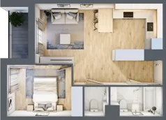 2 pokoje, mieszkanie 43,29 m², piętro 2, oferta nr D/M10/2, Stara Cegielnia etap III, Mielec, ul. Wojsławska 1