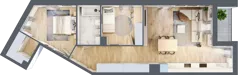 3 pokoje, mieszkanie 64,67 m², piętro 5, oferta nr D/M43/5, Stara Cegielnia etap III, Mielec, ul. Wojsławska 1