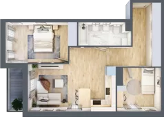 3 pokoje, mieszkanie 57,86 m², piętro 2, oferta nr D/M12/2, Stara Cegielnia etap III, Mielec, ul. Wojsławska 1