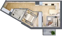 2 pokoje, mieszkanie 43,70 m², piętro 4, oferta nr D/M34/4, Stara Cegielnia etap III, Mielec, ul. Wojsławska 1