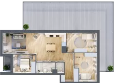 4 pokoje, mieszkanie 80,60 m², piętro 1, oferta nr D/M1/1, Stara Cegielnia etap III, Mielec, ul. Wojsławska 1