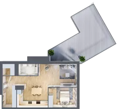 2 pokoje, mieszkanie 59,55 m², piętro 6, oferta nr D/M49/6, Stara Cegielnia etap III, Mielec, ul. Wojsławska 1