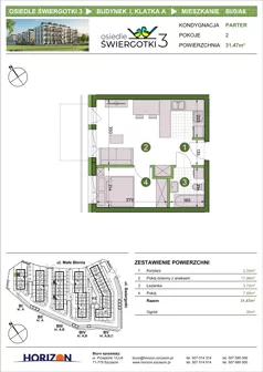2 pokoje, mieszkanie 31,47 m², parter, oferta nr BI/0/A6, Osiedle Świergotki 3, Szczecin, Północ, Żelechowa, ul. Małe Błonia