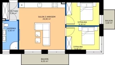 3 pokoje, apartament inwestycyjny 54,20 m², piętro 1, oferta nr B1.7, Rezydencja Chłabówka, Zakopane, ul. Chłabówka Górna
