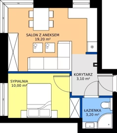 2 pokoje, apartament inwestycyjny 35,50 m², przyziemie, oferta nr B1.1, Rezydencja Chłabówka, Zakopane, ul. Chłabówka Górna