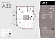 1 pokój, mieszkanie 80,71 m², piętro 3, oferta nr A32, Livo, Warszawa, Białołęka, Grodzisk, ul. Tajemna 12