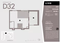 1 pokój, mieszkanie 84,58 m², piętro 3, oferta nr D32, Livo, Warszawa, Białołęka, Grodzisk, ul. Tajemna 12