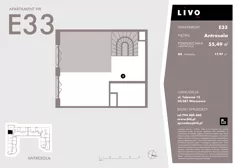 1 pokój, mieszkanie 55,49 m², piętro 3, oferta nr E33, Livo, Warszawa, Białołęka, Grodzisk, ul. Tajemna 12