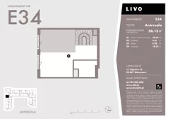 1 pokój, mieszkanie 58,15 m², piętro 3, oferta nr E34, Livo, Warszawa, Białołęka, Grodzisk, ul. Tajemna 12