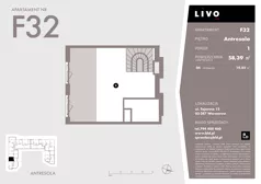 1 pokój, mieszkanie 58,39 m², piętro 3, oferta nr F32, Livo, Warszawa, Białołęka, Grodzisk, ul. Tajemna 12