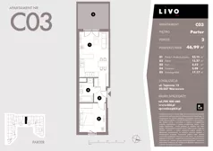 2 pokoje, mieszkanie 45,16 m², parter, oferta nr A01, Livo, Warszawa, Białołęka, Grodzisk, ul. Tajemna 12