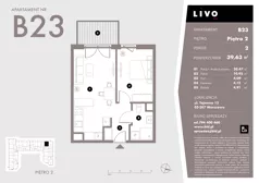 2 pokoje, mieszkanie 39,63 m², piętro 2, oferta nr B23, Livo, Warszawa, Białołęka, Grodzisk, ul. Tajemna 12