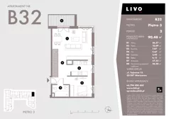 2 pokoje, mieszkanie 90,48 m², piętro 3, oferta nr B32, Livo, Warszawa, Białołęka, Grodzisk, ul. Tajemna 12