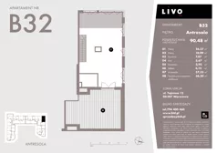 2 pokoje, mieszkanie 90,48 m², piętro 3, oferta nr B32, Livo, Warszawa, Białołęka, Grodzisk, ul. Tajemna 12