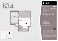 2 pokoje, mieszkanie 77,64 m², piętro 3, oferta nr B34, Livo, Warszawa, Białołęka, Grodzisk, ul. Tajemna 12
