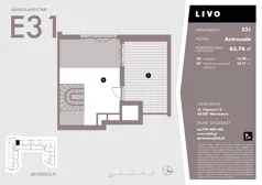 2 pokoje, mieszkanie 63,76 m², piętro 3, oferta nr E31, Livo, Warszawa, Białołęka, Grodzisk, ul. Tajemna 12