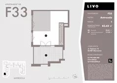 2 pokoje, mieszkanie 83,62 m², piętro 3, oferta nr F33, Livo, Warszawa, Białołęka, Grodzisk, ul. Tajemna 12