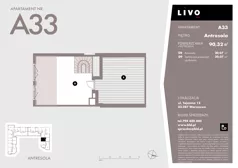 3 pokoje, mieszkanie 90,32 m², piętro 3, oferta nr A33, Livo, Warszawa, Białołęka, Grodzisk, ul. Tajemna 12