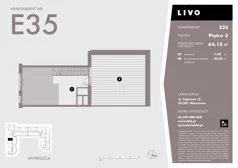 3 pokoje, mieszkanie 64,15 m², piętro 3, oferta nr E35, Livo, Warszawa, Białołęka, Grodzisk, ul. Tajemna 12