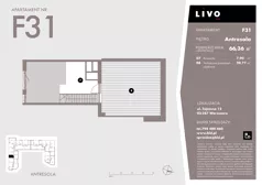 3 pokoje, mieszkanie 66,36 m², piętro 3, oferta nr F31, Livo, Warszawa, Białołęka, Grodzisk, ul. Tajemna 12