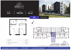 2 pokoje, mieszkanie 41,35 m², parter, oferta nr G/M5, Smart City Stargard, Stargard, ul. Nadbrzeżna 11