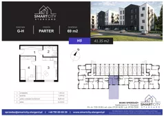 2 pokoje, mieszkanie 41,35 m², parter, oferta nr H/M5, Smart City Stargard, Stargard, ul. Nadbrzeżna 11