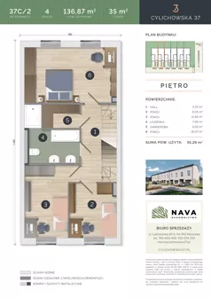 Dom 136,87 m², oferta nr 37C/2, Cylichowska 37, Warszawa, Wawer, Zerzeń, ul. Cylichowska 37