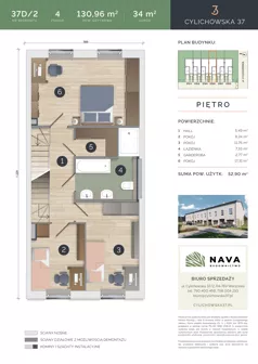 Dom 130,96 m², oferta nr 37D/2, Cylichowska 37, Warszawa, Wawer, Zerzeń, ul. Cylichowska 37