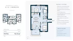 3 pokoje, mieszkanie 92,33 m², piętro 2, oferta nr 8721, HEIGHTS by Luštica Bay, Tivat