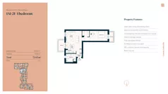 2 pokoje, mieszkanie 72,05 m², piętro 2, oferta nr 1A1-21, The Piazza by Luštica Bay, Radovici