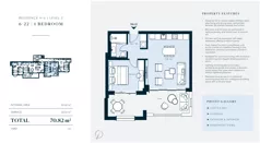 2 pokoje, mieszkanie 50,60 m², piętro 2, oferta nr H6-22, Horizon by Luštica Bay, Tivat, Radovici