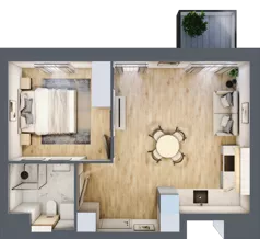 2 pokoje, mieszkanie 40,52 m², piętro 1, oferta nr M006, Oh! Praga, Warszawa, Praga Północ, Szmulki, ul. Białostocka 5D