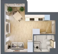 1 pokój, mieszkanie 24,89 m², piętro 1, oferta nr M013, Oh! Praga, Warszawa, Praga Północ, Szmulki, ul. Białostocka 5D