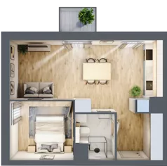 2 pokoje, mieszkanie 43,01 m², piętro 1, oferta nr B.M020, Oh! Praga, Warszawa, Praga Północ, Szmulki, ul. Białostocka 5D