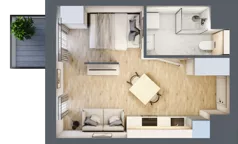 1 pokój, mieszkanie 25,78 m², piętro 2, oferta nr M045, Oh! Praga, Warszawa, Praga Północ, Szmulki, ul. Białostocka 5D