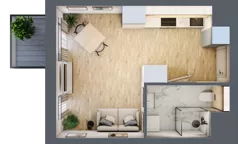1 pokój, mieszkanie 26,08 m², piętro 2, oferta nr B.M047, Oh! Praga, Warszawa, Praga Północ, Szmulki, ul. Białostocka 5D