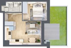 2 pokoje, mieszkanie 31,52 m², piętro 1, oferta nr M113, SeaBreeze, Świnoujście, Osiedle Matejki, ul. Jana Matejki 41