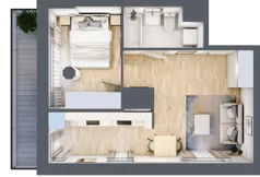 2 pokoje, mieszkanie 35,69 m², piętro 1, oferta nr M103, SeaBreeze, Świnoujście, Osiedle Matejki, ul. Jana Matejki 41