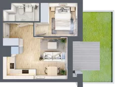2 pokoje, mieszkanie 31,52 m², parter, oferta nr M002, SeaBreeze, Świnoujście, Osiedle Matejki, ul. Jana Matejki 41
